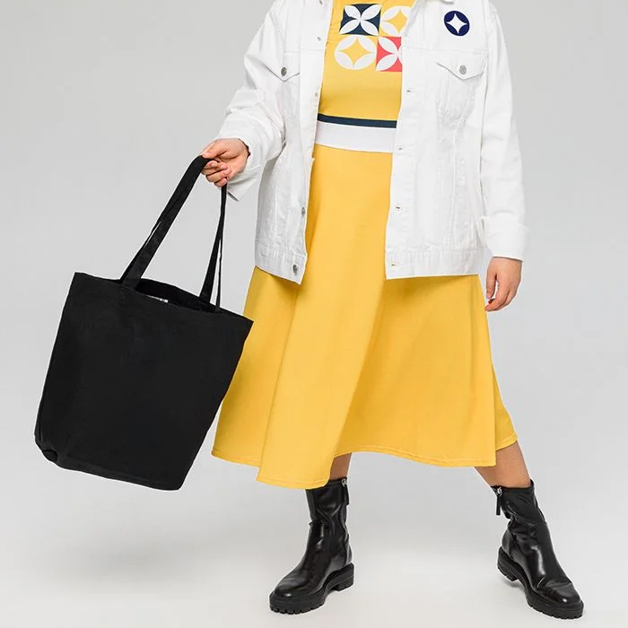 Eco Black Tote Bag | Code Owl Design | Sustainable Cotton Tote - Image 2