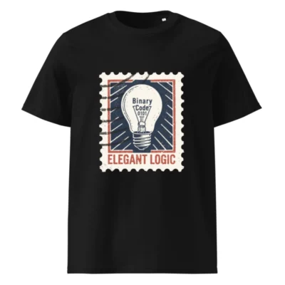 Unisex Organic Cotton T-Shirt | Elegant Logic Lightbulb Design