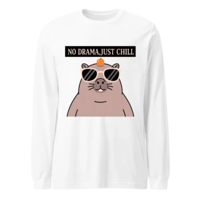 No Drama, Just Chill Groundhog Long Sleeve Tee - Unisex Comfort Fit