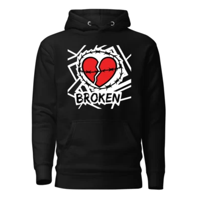 Broken Heart Barbed Wire Hoodie - Unisex Premium Pullover Hoodie