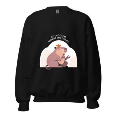 Unisex Crew Neck Sweatshirt | Be the Calm Amidst the Chaos Capybara Graphic