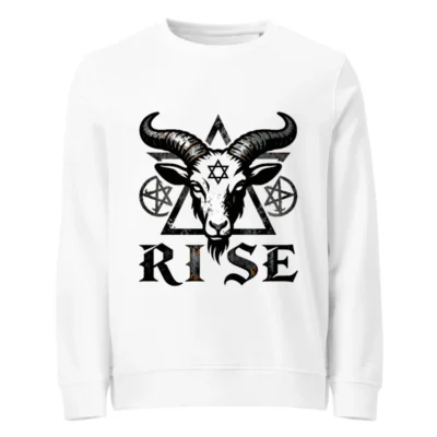 Unisex Organic Cotton Sweatshirt with Goat & Pentagram Design - RISE Statement