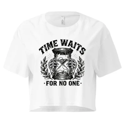 Women's Crop Top - Time Waits For No One Hourglass Skull Design