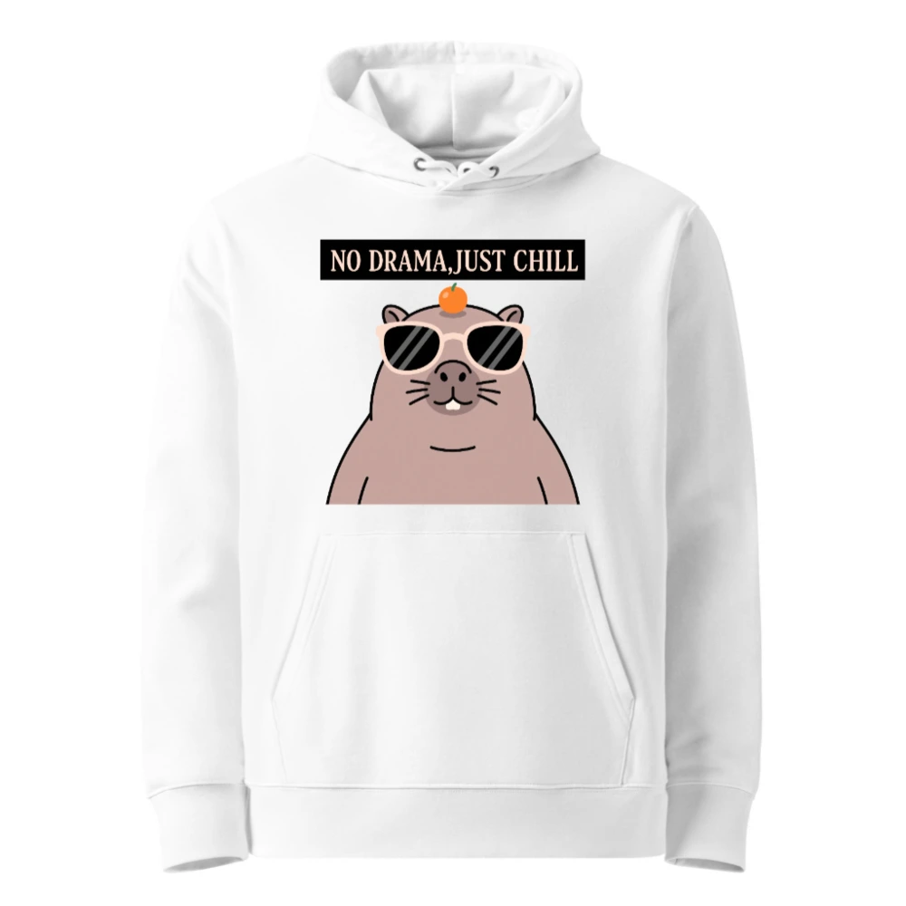 Unisex Eco Hoodie - No Drama, Just Chill Capybara Design