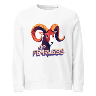 Go Fearless Ram Unisex Organic Sweatshirt | Eco-Friendly & Comfortable