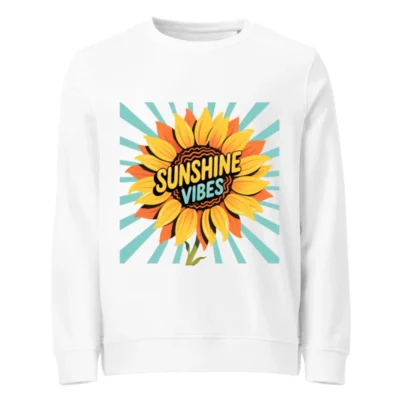 Unisex Organic Sunflower Sweatshirt | Sunshine Vibes Design