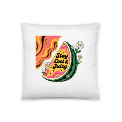 Stay Cool & Juicy Watermelon Pillow 18"x18" - Vibrant Slice Design, Soft Cotton Blend