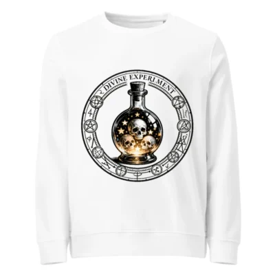 Unisex Organic Sweatshirt | Divine Experiment Skull Potion Design