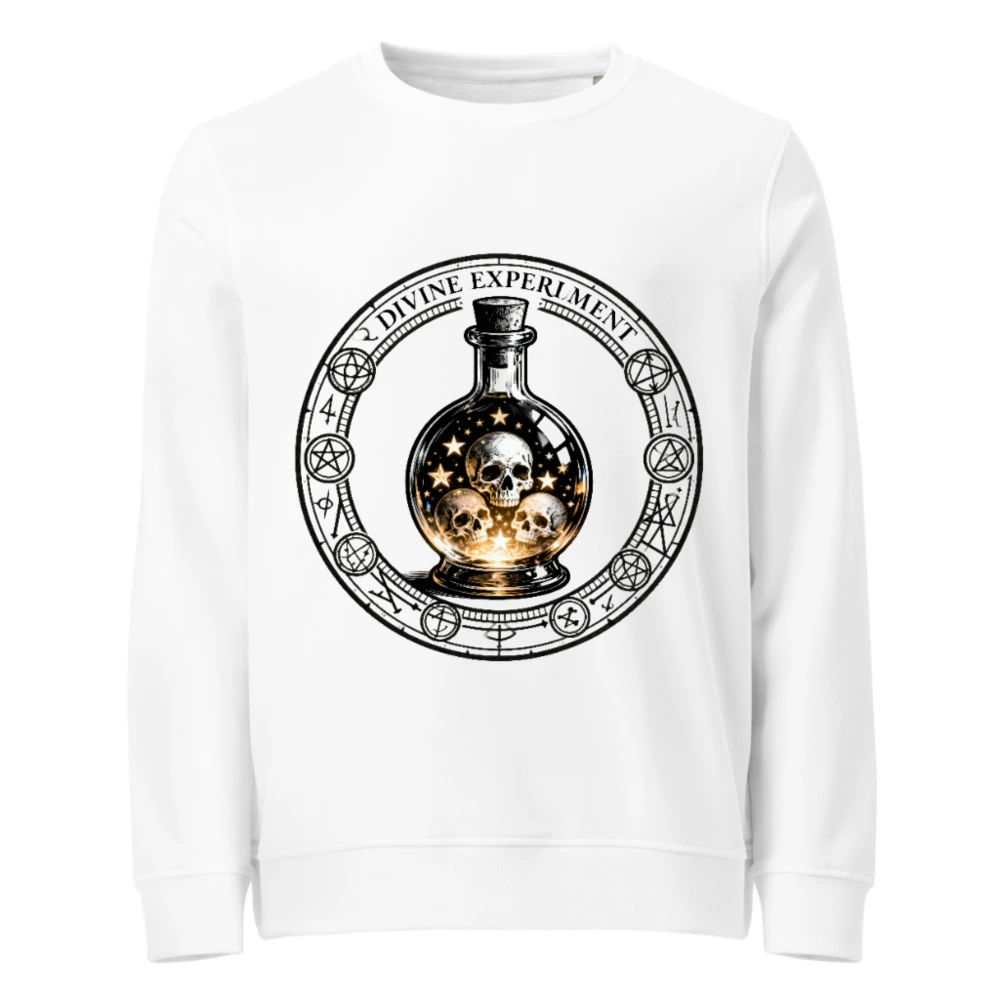 Unisex Organic Sweatshirt | Divine Experiment Skull Potion Design