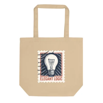 Eco Oyster Tote Bag | Sustainable Cotton Tote with Elegant Logic Design