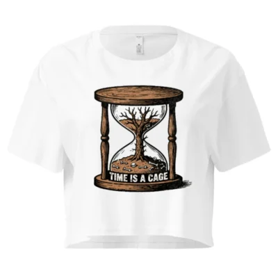 Women's Crop Top - Time Is a Cage Hourglass Design, Short Sleeve, Comfort Fit