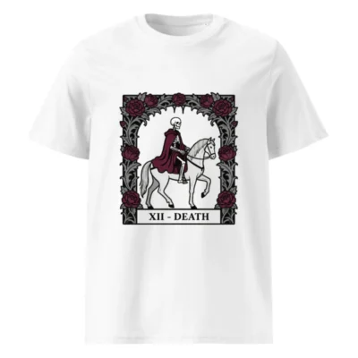 Unisex Organic Cotton T-Shirt - Death Rider Tarot Card Design, XII - Death