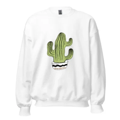 Unisex Crew Neck Sweatshirt with Cactus Design - Comfortable & Stylish
