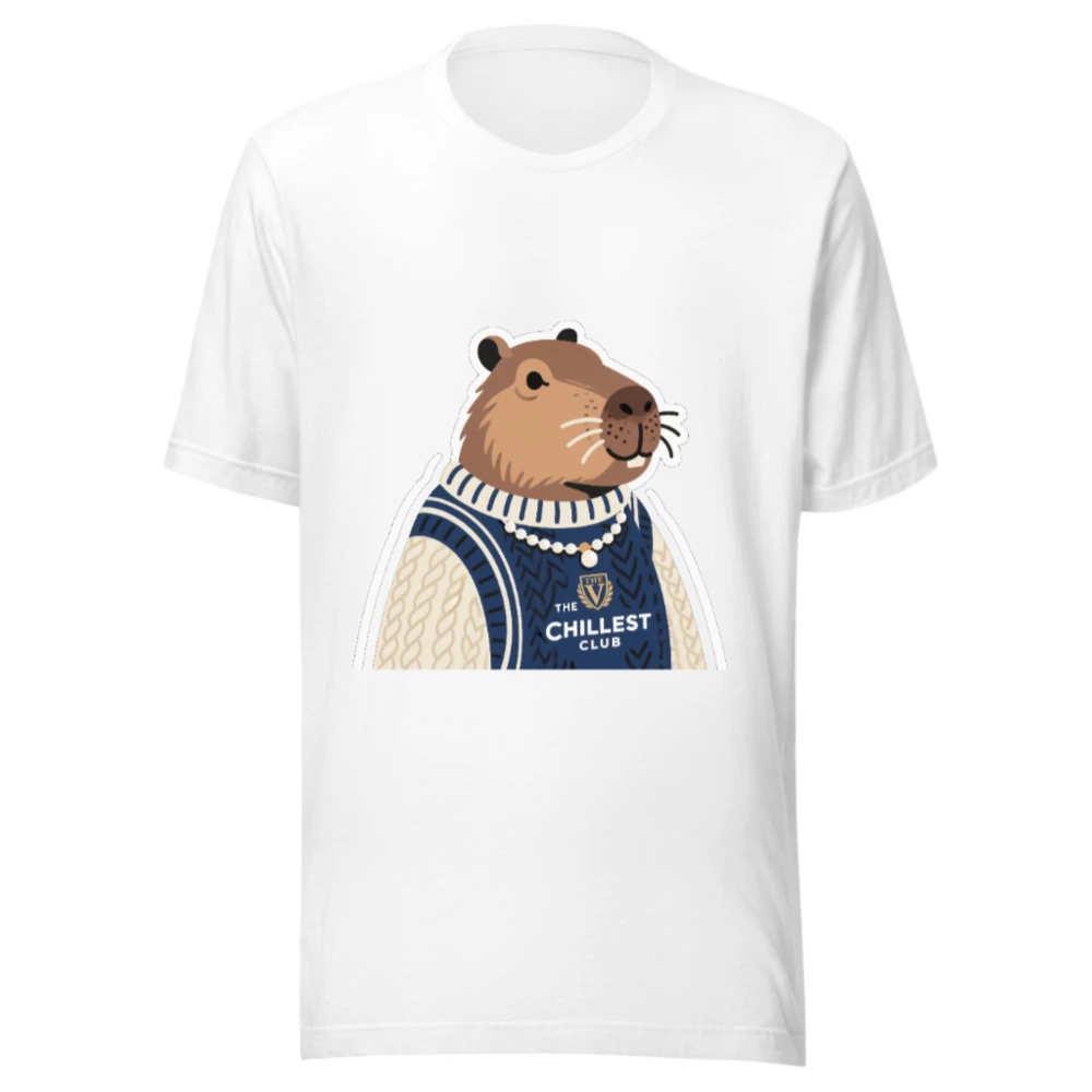 Unisex Staple T-Shirt | Capybara in Sweater - The Chillest Club