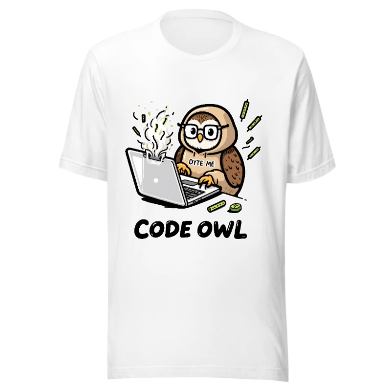 Code Owl Unisex T-Shirt | 'Byte Me' Graphic Tee for Programmers & Tech Enthusiasts