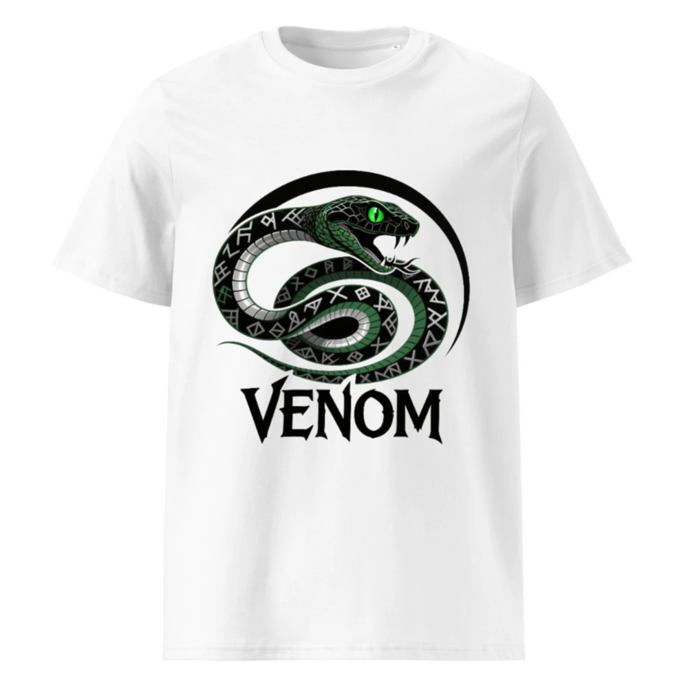 Unisex Organic Cotton T-Shirt with Venom Snake Graphic - Eco-Friendly & Comfortable