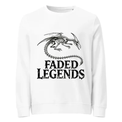 Unisex Organic Faded Legends Dragon Skeleton Sweatshirt - Eco-Friendly & Sustainable