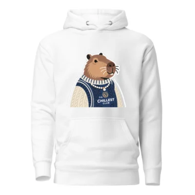 Unisex Premium Pullover Hoodie - Capybara 'The Chillest Club' Sweater Design