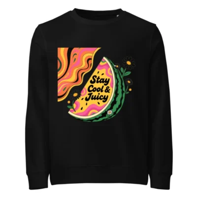 Unisex Organic Sweatshirt | Stay Cool & Juicy Watermelon Design