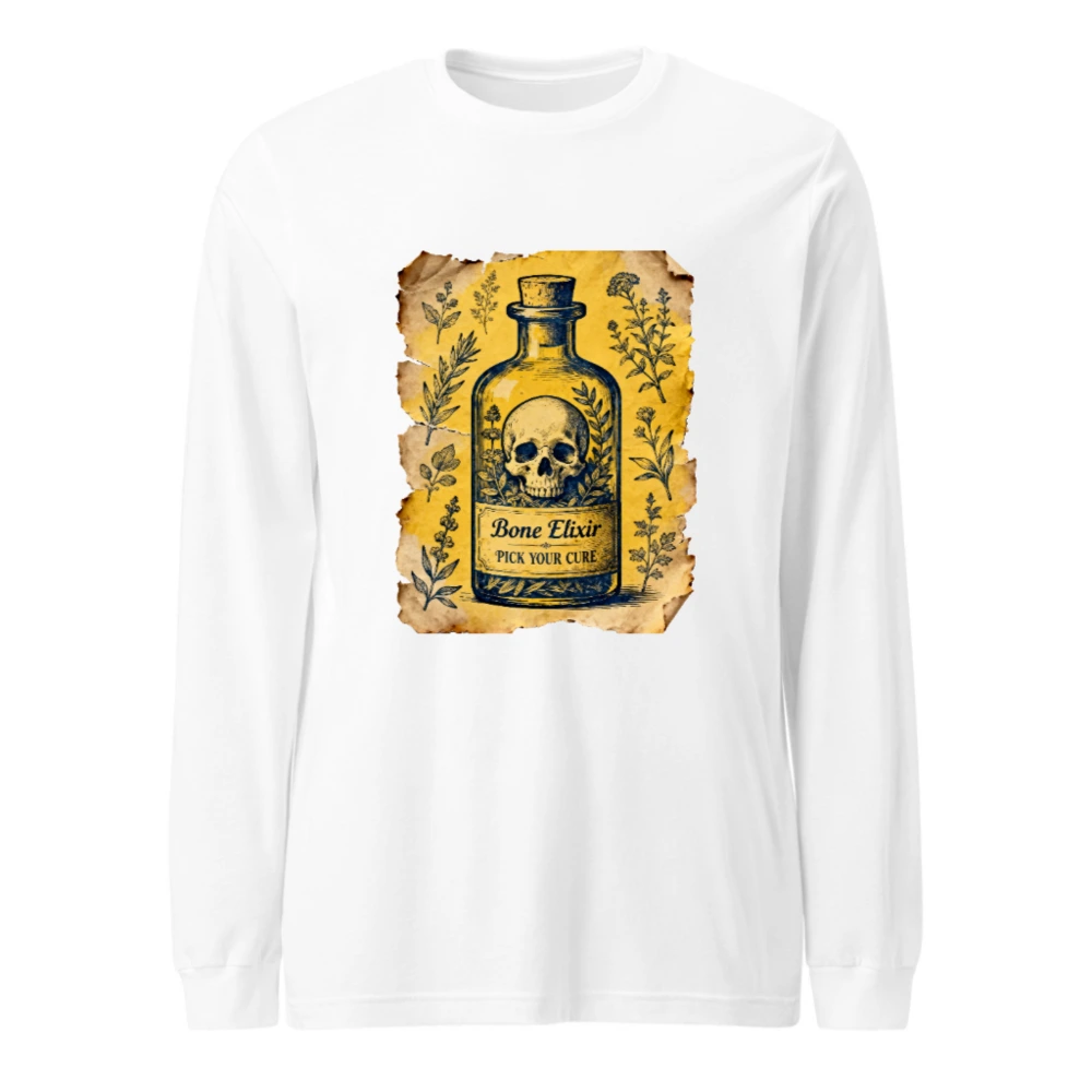 Bone Elixir Vintage Potion Bottle Long Sleeve Tee - Unisex Classic Fit