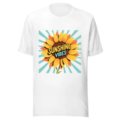 Sunshine Vibes Unisex T-Shirt - Bright Sunflower Graphic, Comfortable Staple Tee