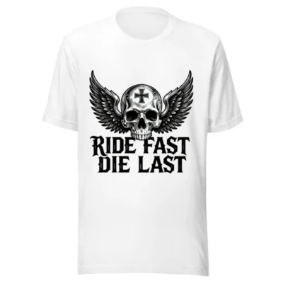 Ride Fast Die Last Skull Wings T-Shirt - Unisex Staple Tee