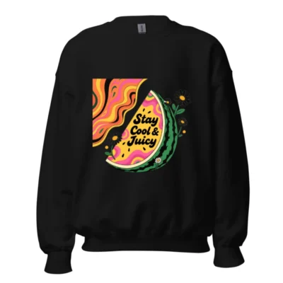 Unisex Watermelon Sweatshirt - Stay Cool & Juicy, Psychedelic Slice Design