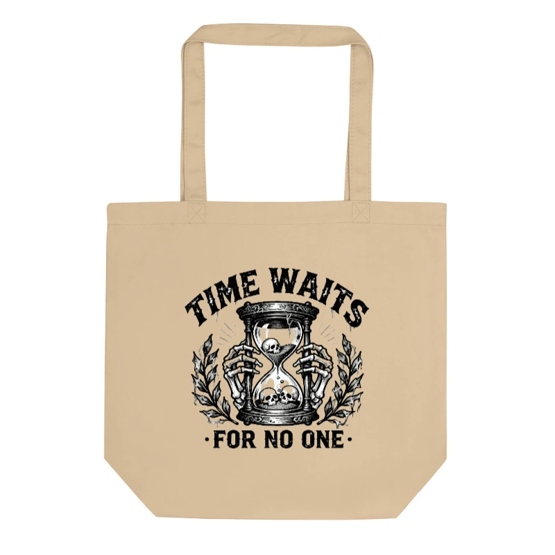 Eco Oyster Tote Bag | Time Waits For No One Hourglass Design
