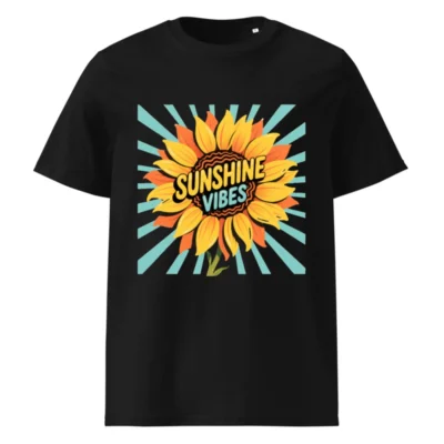 Unisex Organic Cotton T-Shirt - Sunshine Vibes Sunflower Graphic Tee