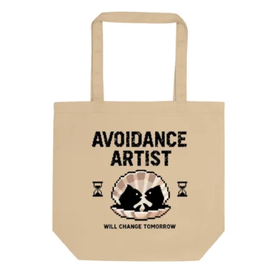 Eco Oyster Tote Bag | Sustainable Canvas Tote with Avoidance Artist Design