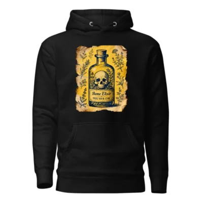 Bone Elixir Hoodie - Unisex Premium Pullover with Vintage Skull & Herb Design