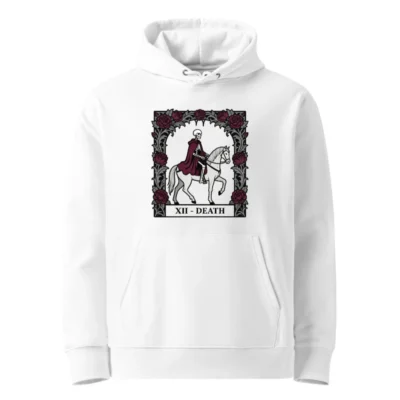 Unisex Eco Hoodie - Death Tarot Card Design (XII - Death) | Sustainable Sweatshirt