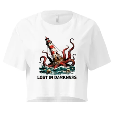 Women's Crop Top - Octopus Lighthouse Design, Lost in Darkness