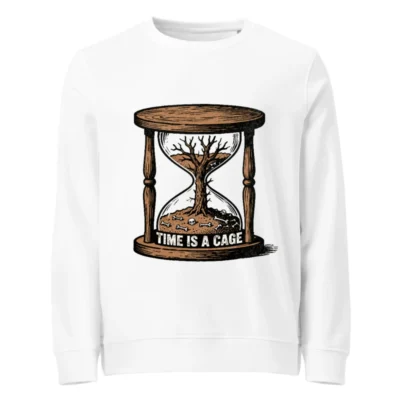 Unisex Organic Sweatshirt - Time Is a Cage Hourglass Tree Design