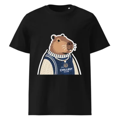 Unisex Organic Cotton T-Shirt | Capybara Graphic 'The Chillest Club' - Sustainable & Comfortable