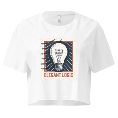 Women's Crop Top - Elegant Logic Light Bulb Binary Code Design