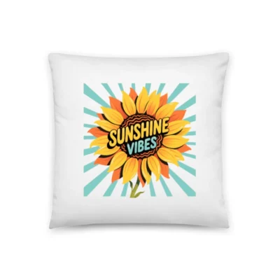 Sunshine Vibes Sunflower Pillow 18"x18" - Bright & Cheerful Decorative Cushion