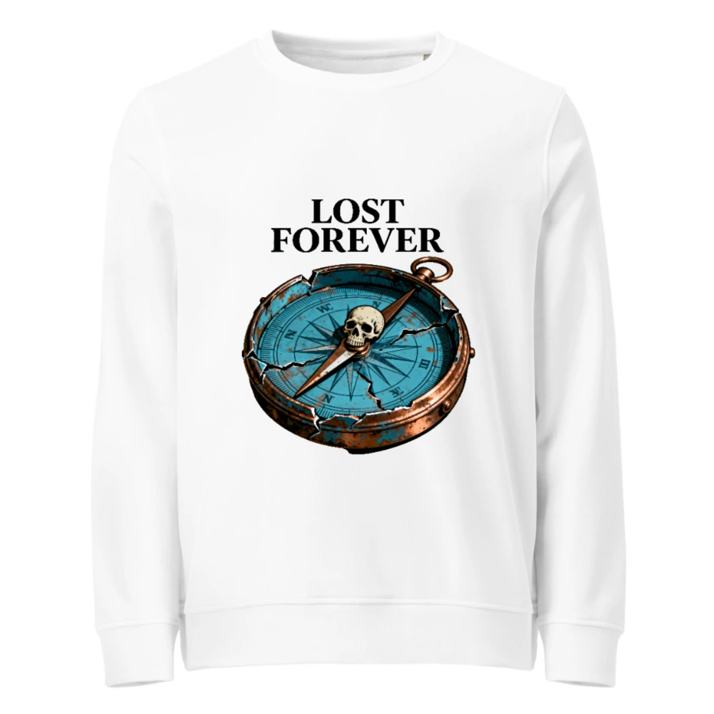 Lost Forever Compass Sweatshirt - Unisex Organic Cotton Crewneck