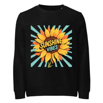 Unisex Organic Sunflower Sweatshirt | Sunshine Vibes Design