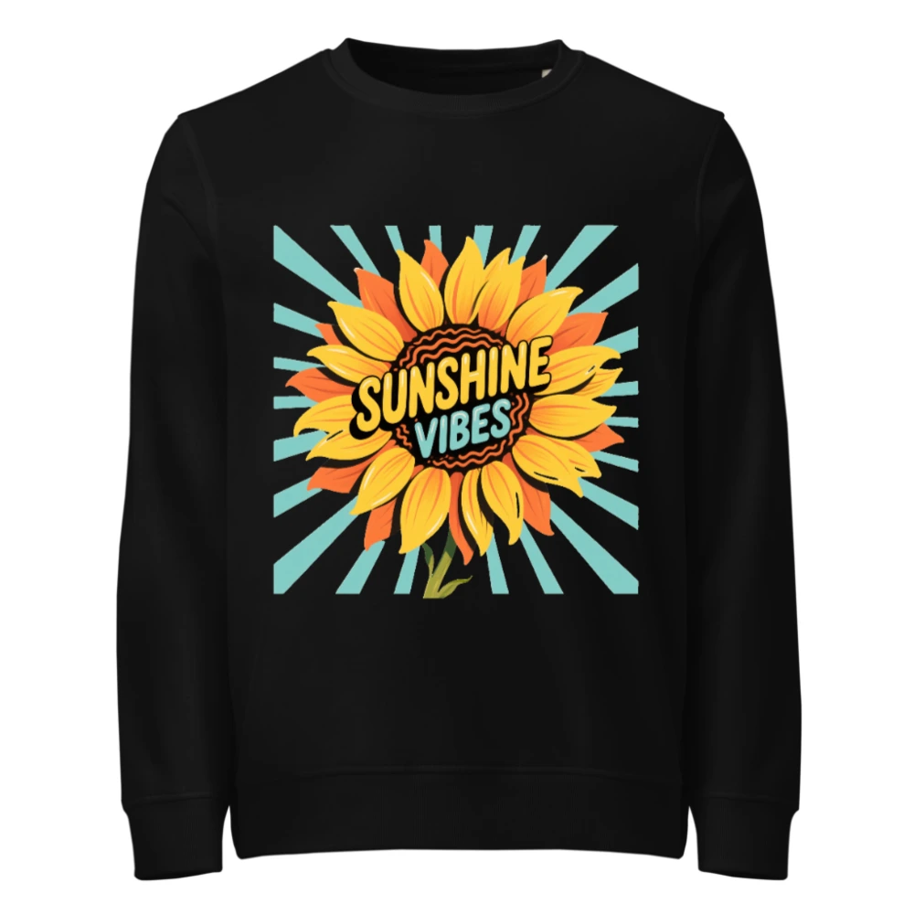 Unisex Organic Sunflower Sweatshirt | Sunshine Vibes Design