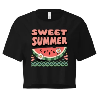 Sweet Summer Watermelon Crop Top for Women - Cute Short Sleeve T-Shirt