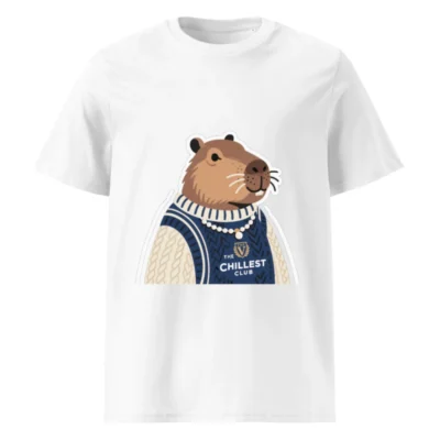 Unisex Organic Cotton T-Shirt | Capybara 'The Chillest Club' Graphic Tee