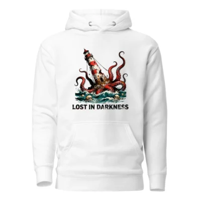 Lost in Darkness Octopus Lighthouse Hoodie - Unisex Premium Pullover