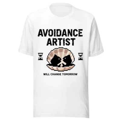 Avoidance Artist T-Shirt | Unisex Staple Tee with Pixel Art Shell Design