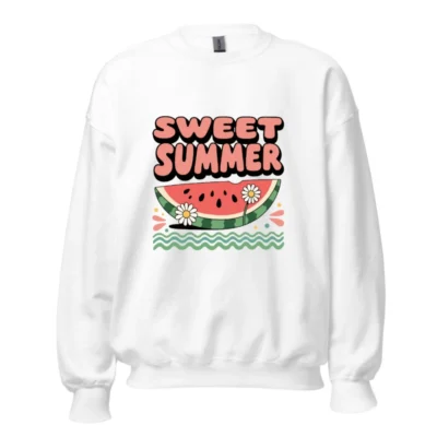 Sweet Summer Watermelon Sweatshirt - Unisex Crew Neck, Comfortable & Fun
