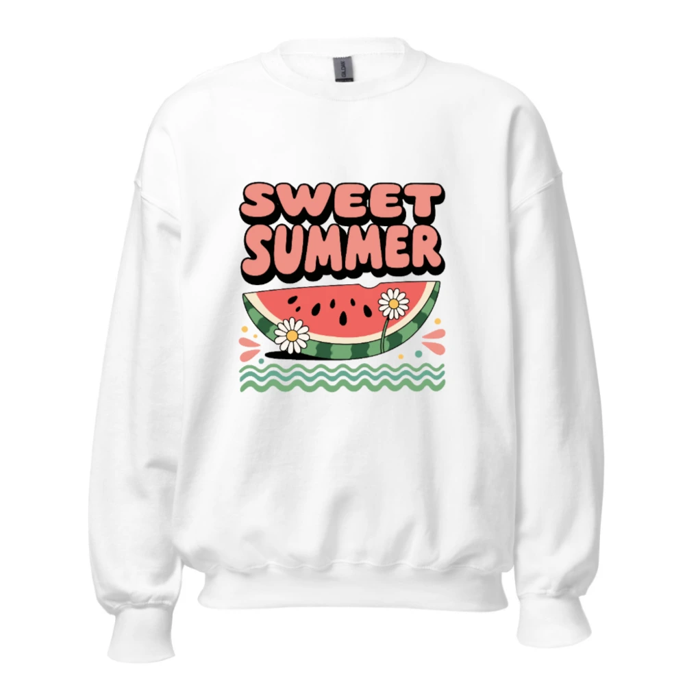 Sweet Summer Watermelon Sweatshirt - Unisex Crew Neck, Comfortable & Fun