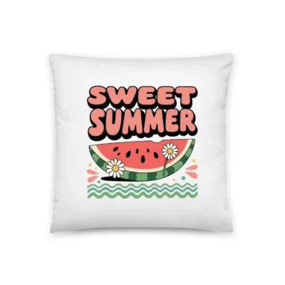 Sweet Summer Watermelon Pillow 18"x18" - Cute Floral Design, Soft Decorative Cushion