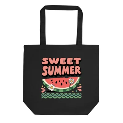 Eco Black Tote Bag | Sweet Summer Watermelon Design