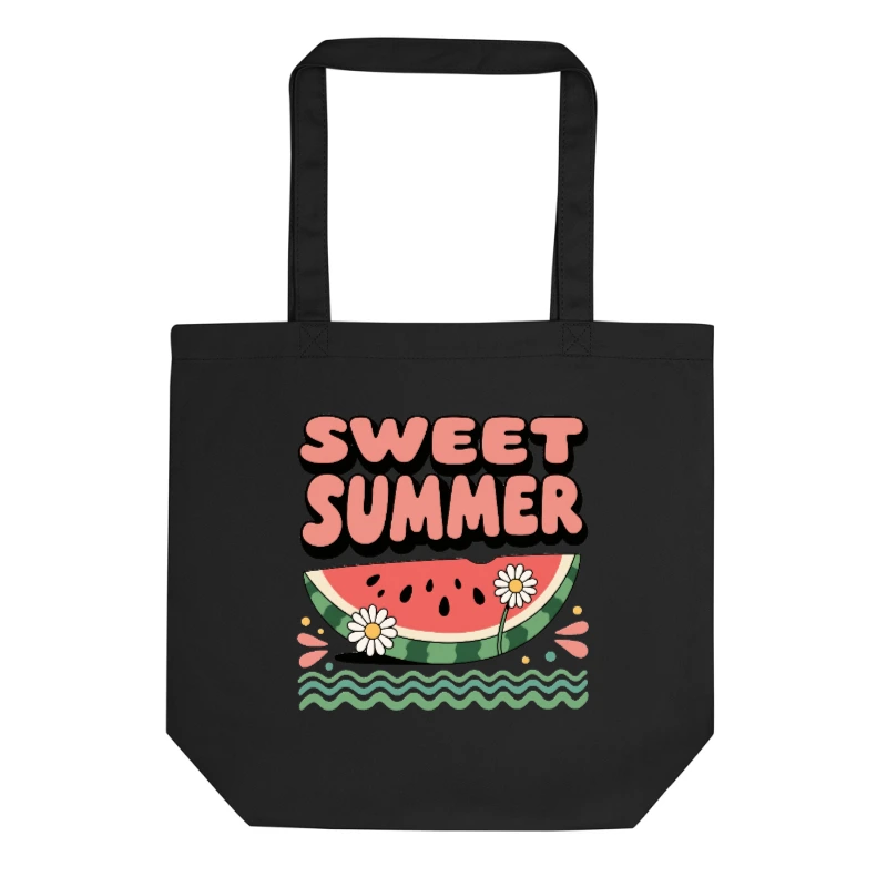 Eco Black Tote Bag | Sweet Summer Watermelon Design