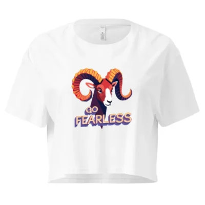 Women's Crop Top with Ram Design | Go Fearless Graphic Tee